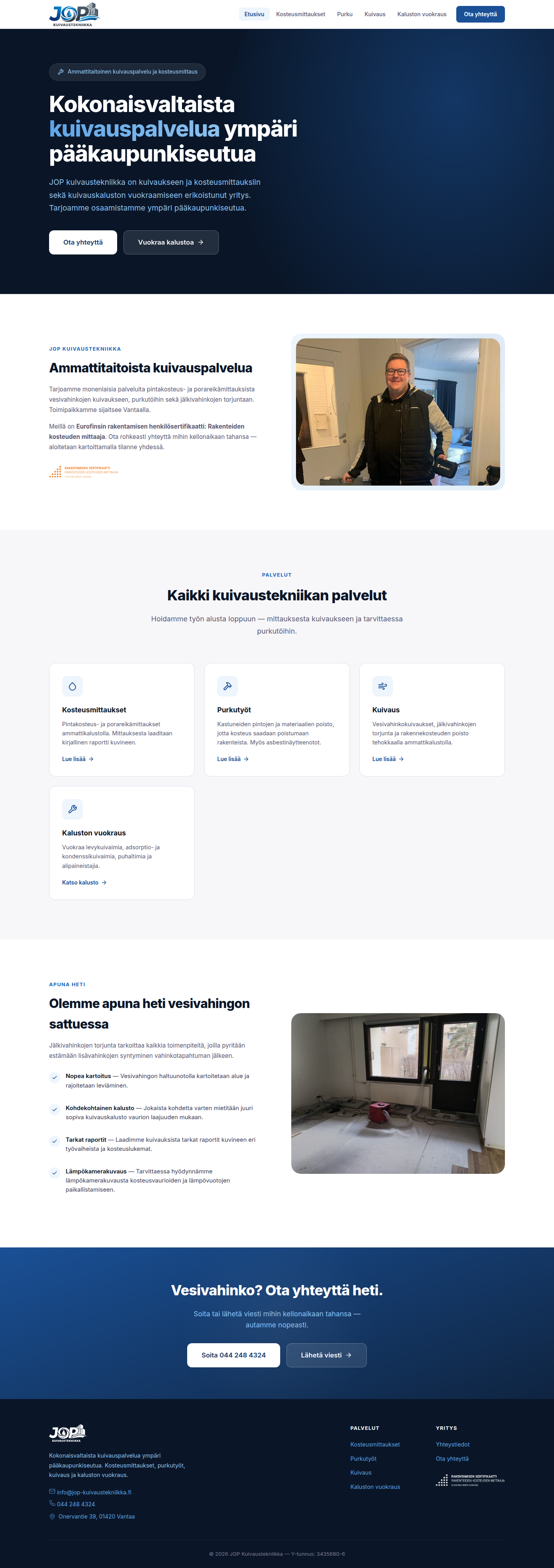 JOP Kuivaustekniikka verkkosivut