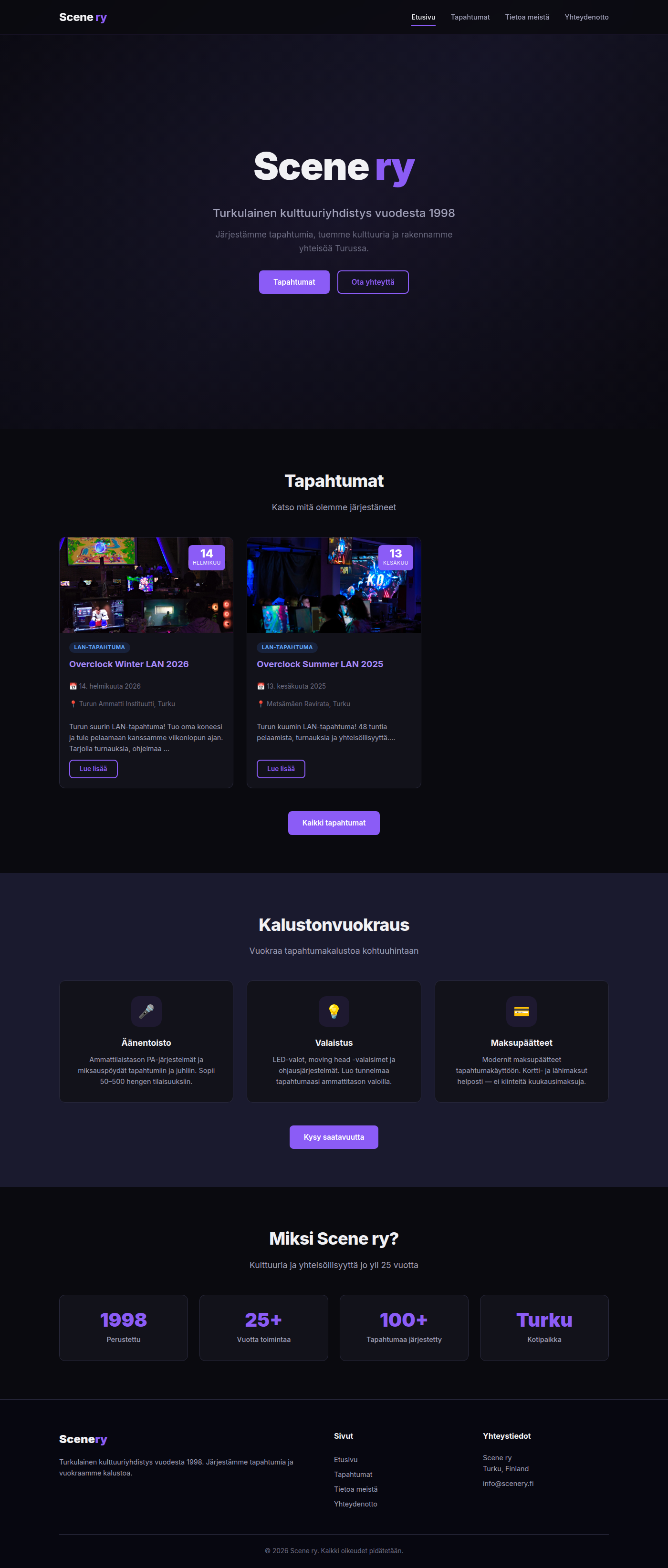 Scene ry verkkosivut